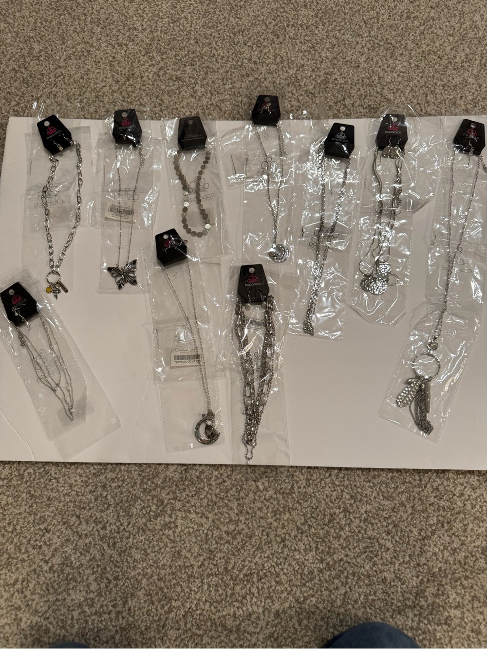 paparazzi Silver-Tone Charm & Butterfly Necklace Set